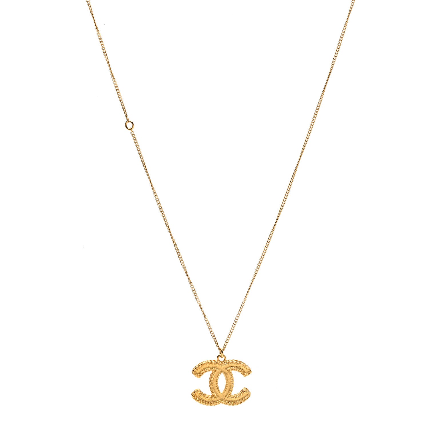 Chanel Metal CC Necklace Matte Gold 1 of 6
