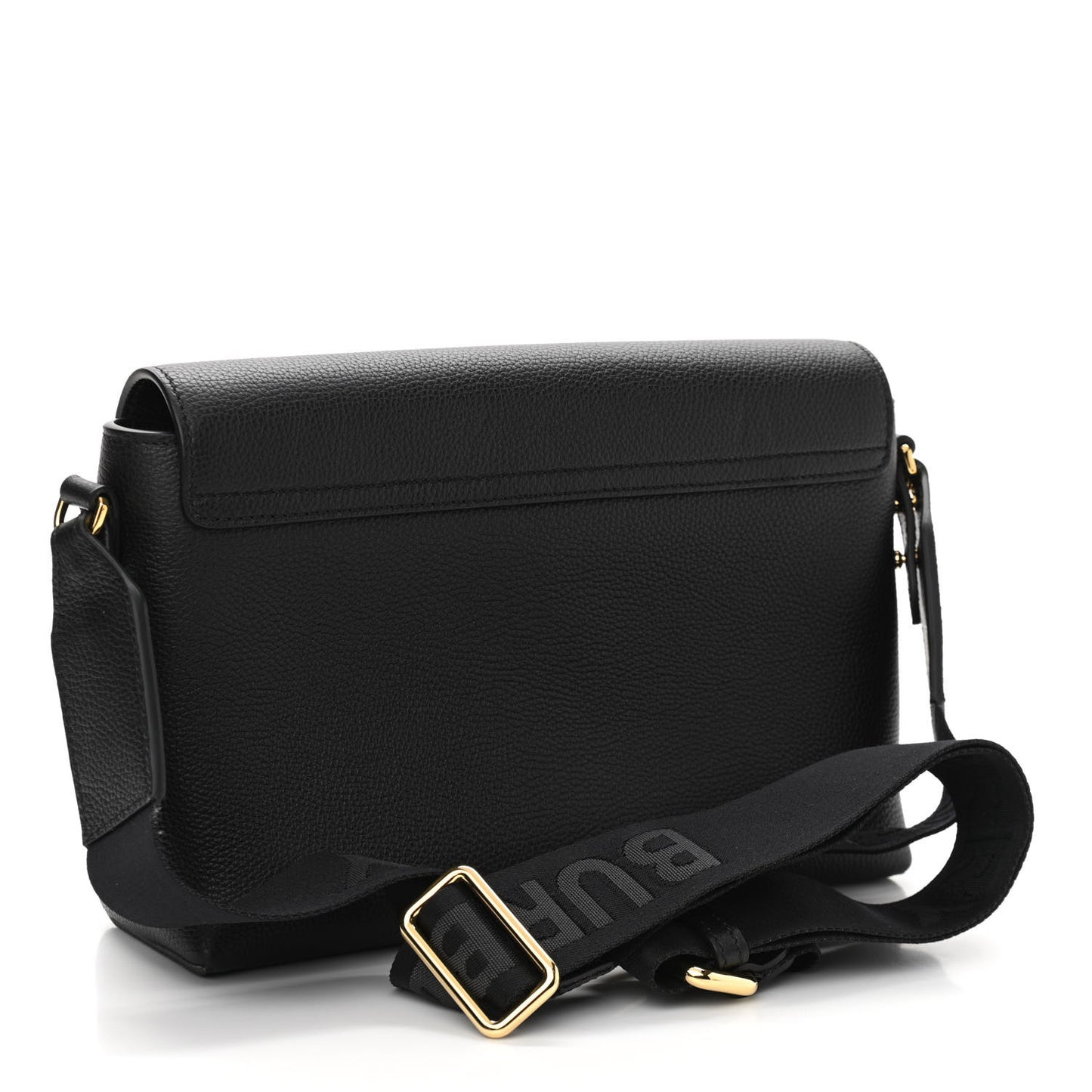 Grainy Calfskin Vintage Check Note Crossbody Bag Black