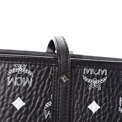 MCM Visetos Medium Anya Zip Top Shopper Tote Black 13 of 14