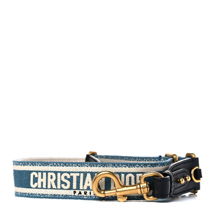 Christian Dior Canvas Embroidered Shoulder Strap Blue 1 of 6