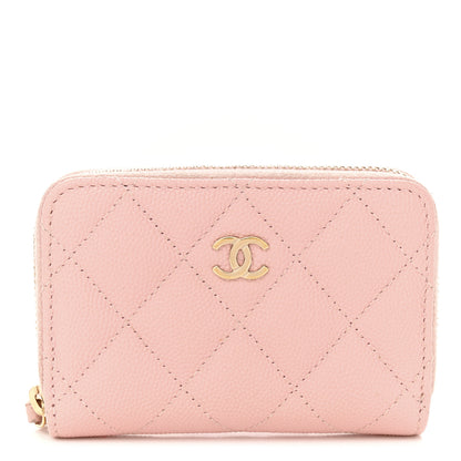 Chanel Caviar Quilted Zip Coin Purse Light Pink 1 of 8