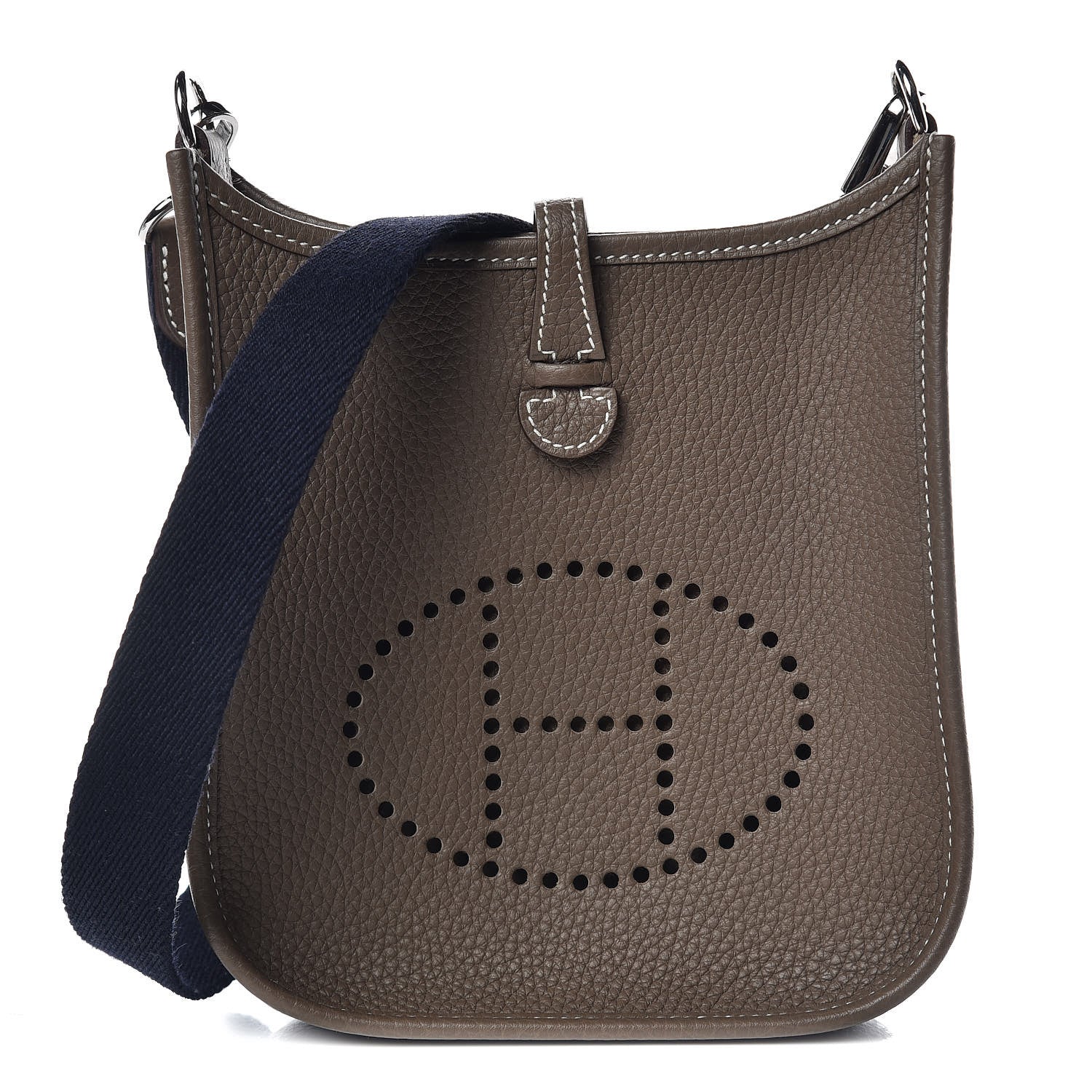 Hermes Taurillon Clemence Amazone Evelyne TPM Etoupe Bleu Indigo 1 of 11