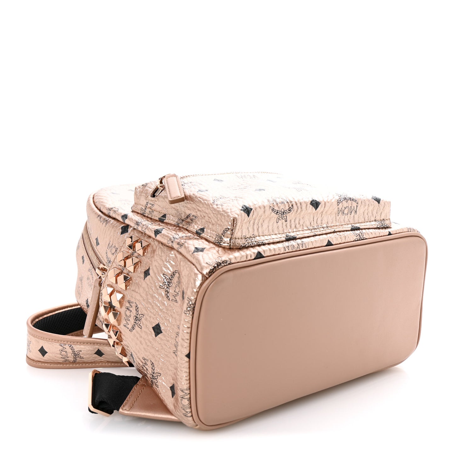 Metallic Visetos Side Stud Small Stark Backpack Champagne Gold