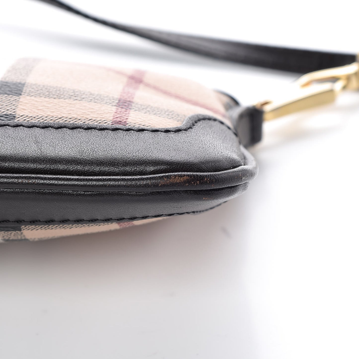Haymarket Check Small Peyton Crossbody Clutch Bag Chocolate
