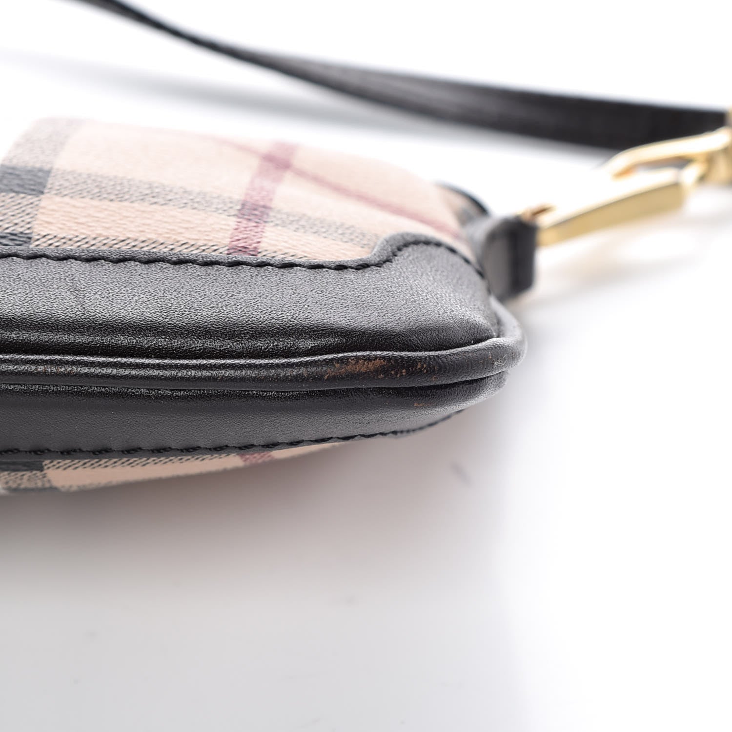 Burberry Haymarket Check Small Peyton Crossbody Clutch Bag Chocolate 7 of 8