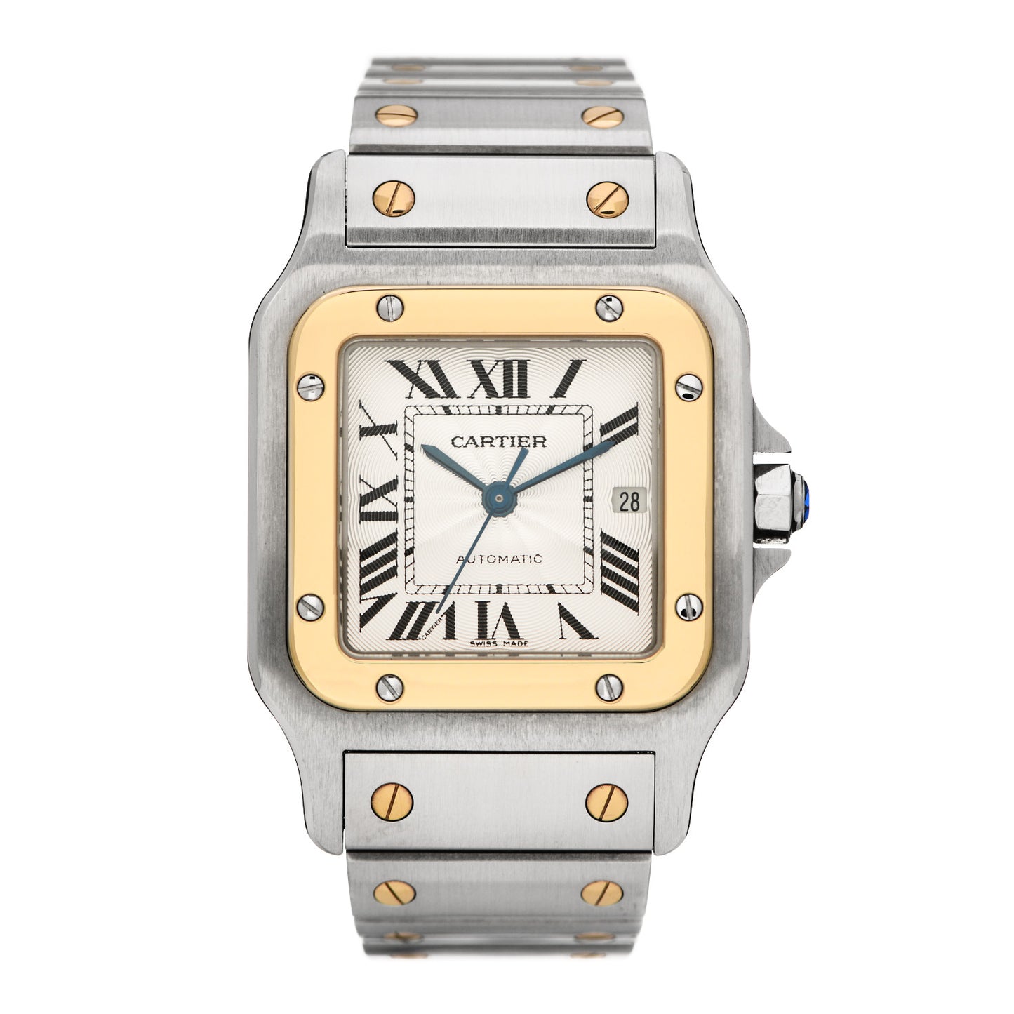 Stainless Steel 18K Yellow Gold 29mm Santos De Cartier Galbee Automatic Watch