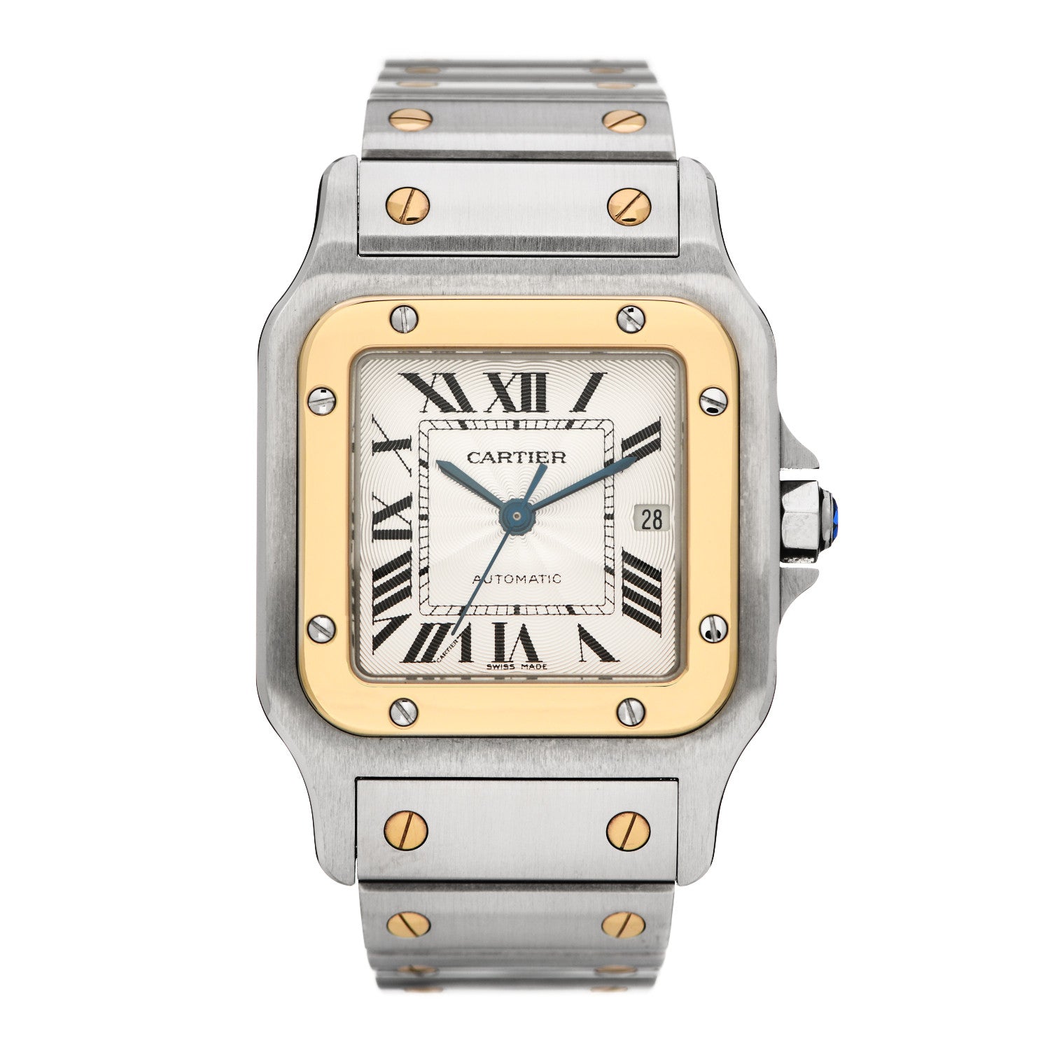 Cartier Stainless Steel 18K Yellow Gold 29mm Santos De Cartier Galbee Automatic Watch 1 of 5