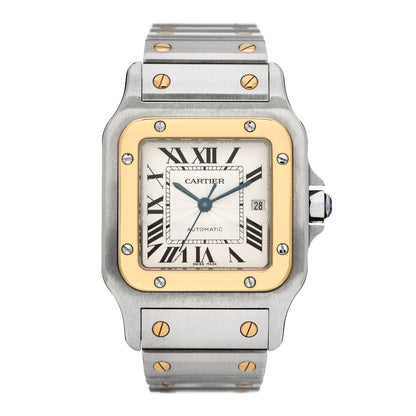 Cartier Stainless Steel 18K Yellow Gold 29mm Santos De Cartier Galbee Automatic Watch 1 of 5