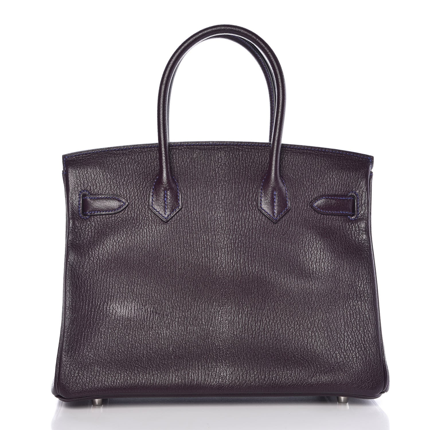 Hermes Chevre Mysore Bi-Color Horseshoe Birkin 30 Raisin Bleu Electrique 4 of 37