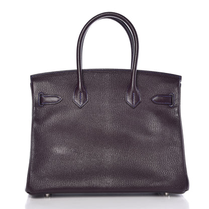 Hermes Chevre Mysore Bi-Color Horseshoe Birkin 30 Raisin Bleu Electrique 4 of 37