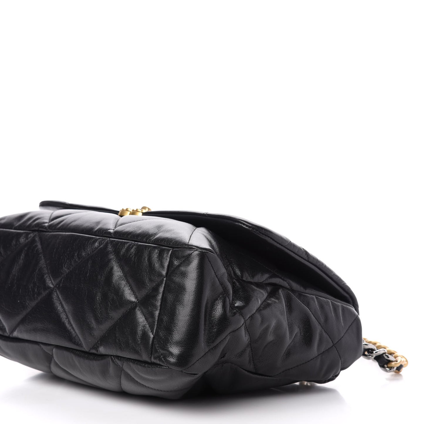 Goatskin Quilted Maxi 19 Flap Black