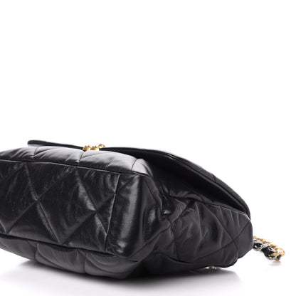 Chanel Goatskin Quilted Maxi 19 Flap Black 9 of 10