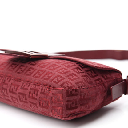 Fendi Zucchino Baguette Burgundy 7 of 14