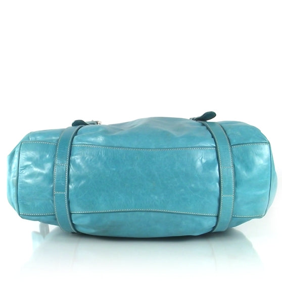 Leather Large New Look Tote Turquoise