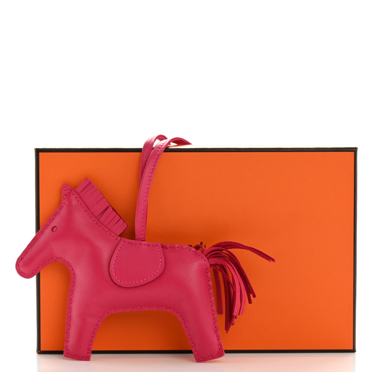 Milo Lambskin Grigri Rodeo Horse Bag Charm MM Rose Mexico