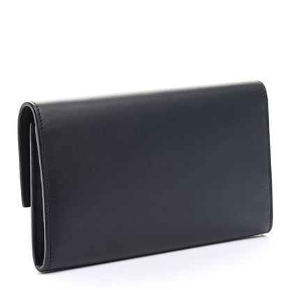 Celine Smooth Calfskin Piping Large Flap Multifunction Wallet Navy Blue 3 of 10