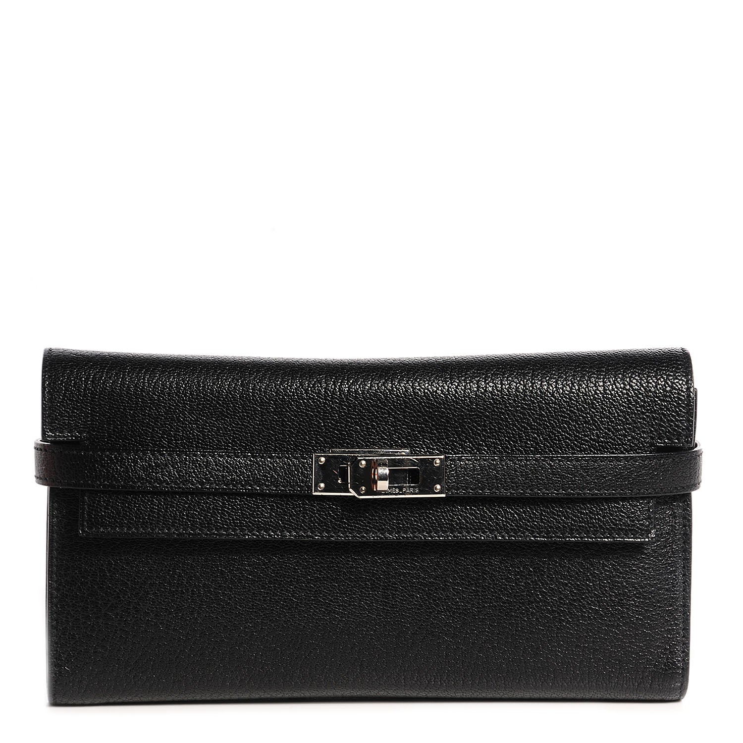 Hermes Chèvre Mysore Kelly Longue Wallet Black 1 of 15