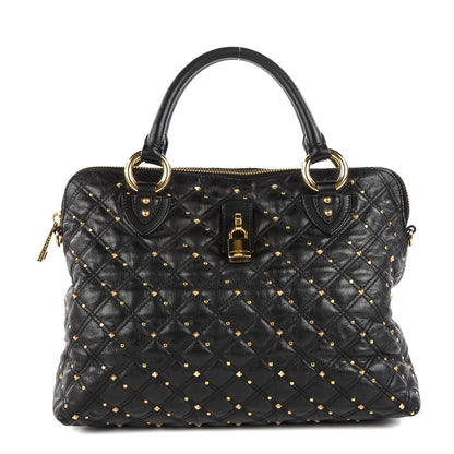 Marc Jacobs Lambskin Quilted Rio Stardust Satchel Black 1 of 9