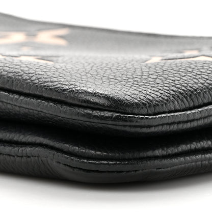 Louis Vuitton Empreinte Monogram Giant Double Zip Pochette Black Cream 9 of 11
