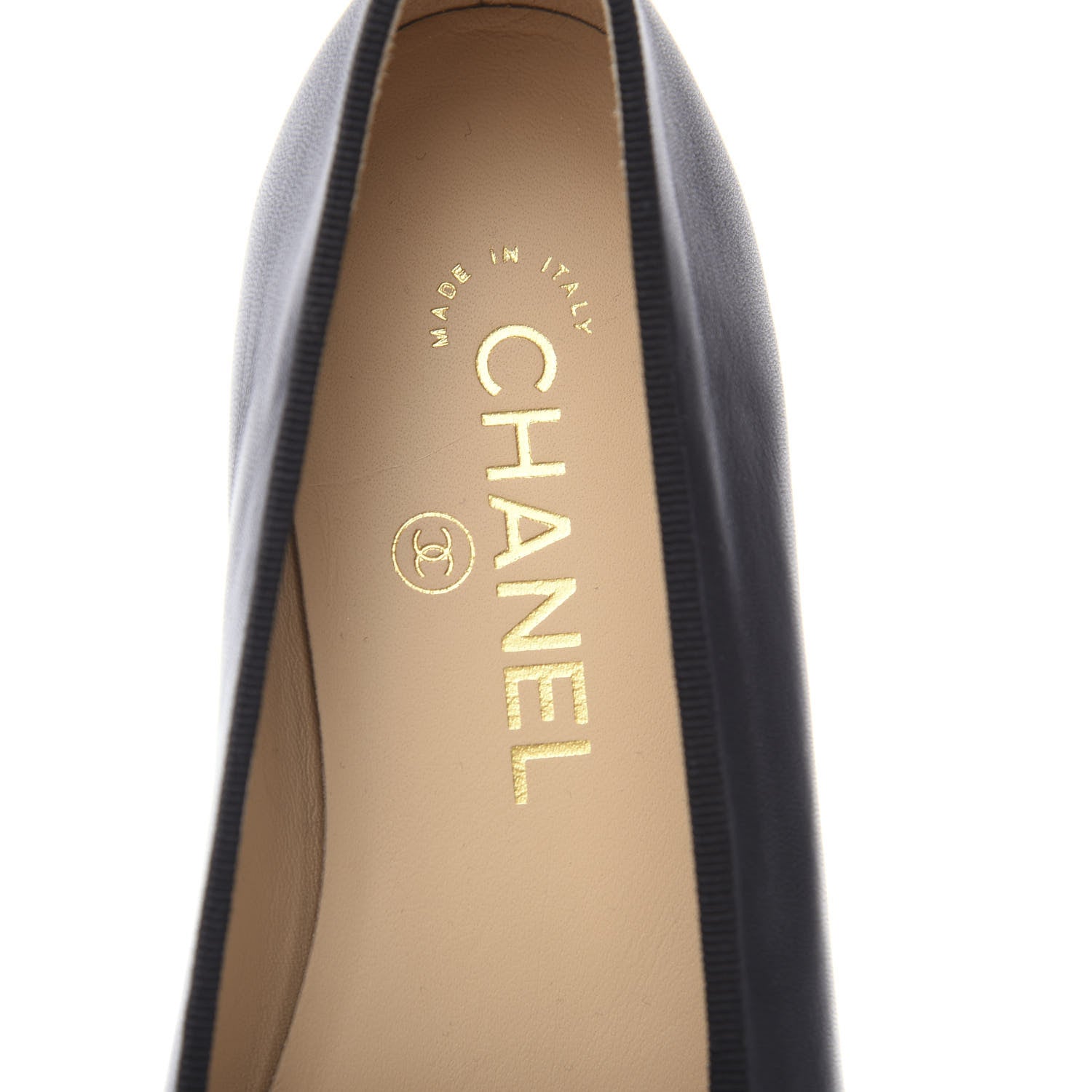 Chanel Lambskin Patent Cap Toe Ballerina Flats 37.5 Black 5 of 8