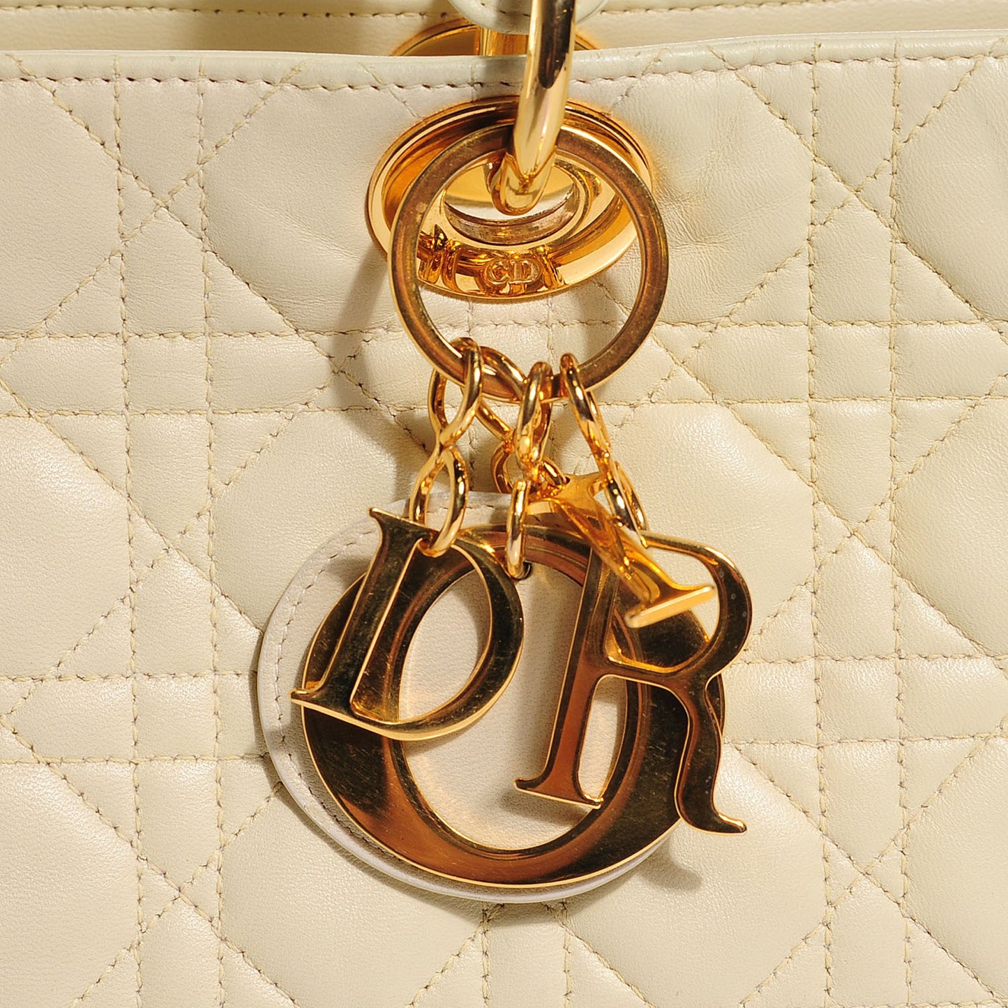 Lambskin Cannage Large Lady Dior Beige