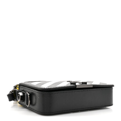 Off-White Saffiano Striped Mini Diag Binder Clip Bag Black White Yellow 4 of 11