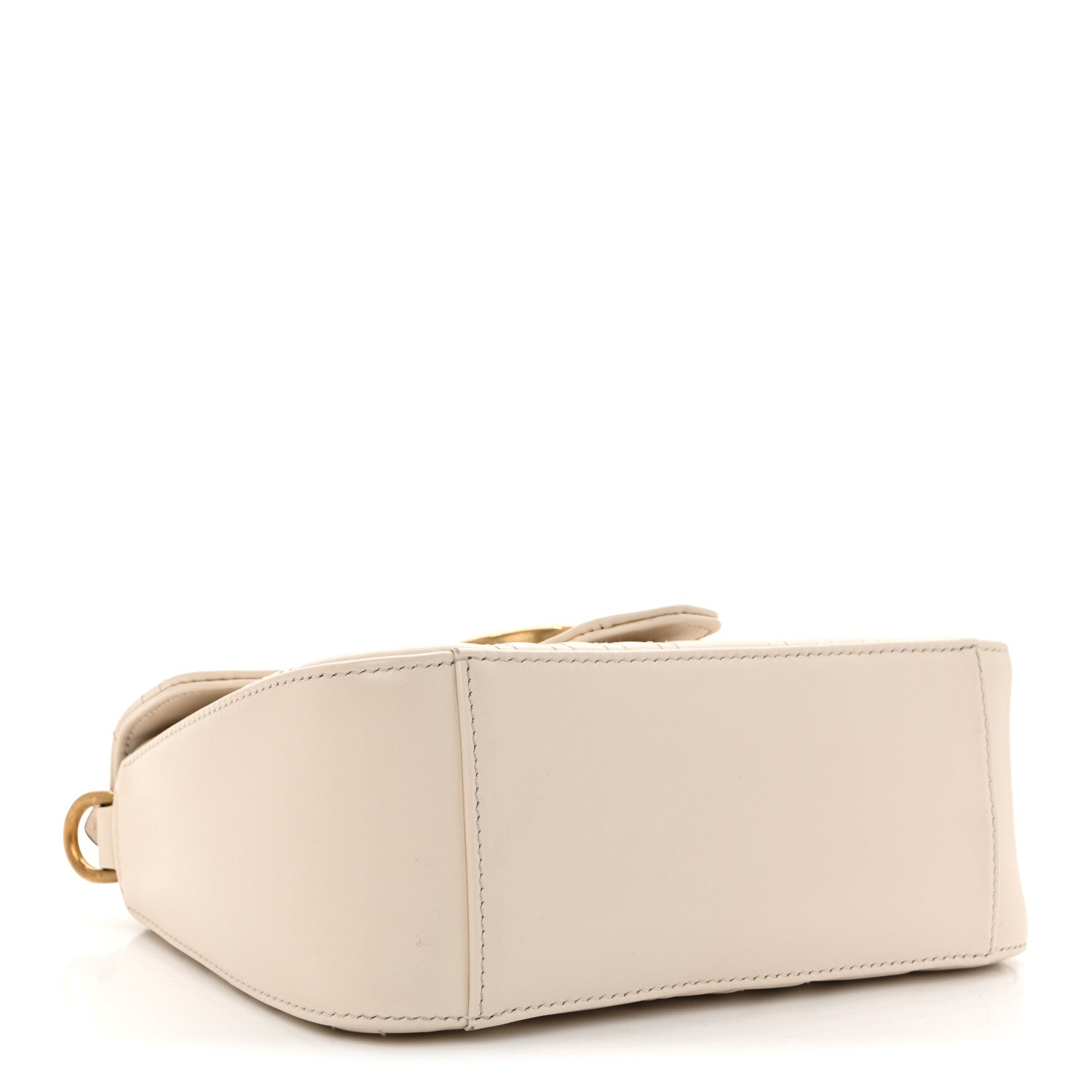 Gucci Calfskin Matelasse Mini GG Marmont Top Handle Shoulder Bag White 4 of 16