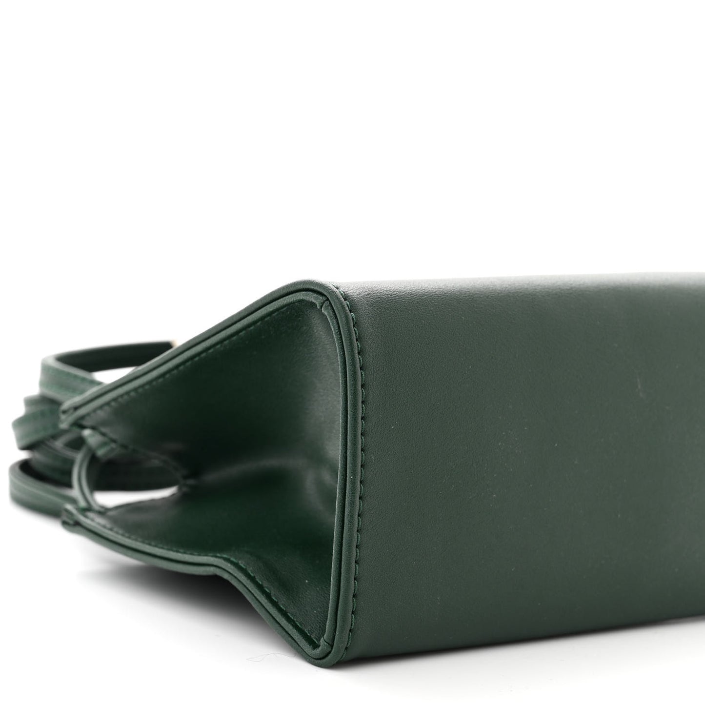 Vegan Leather Small Shopping Bag Dark Olive