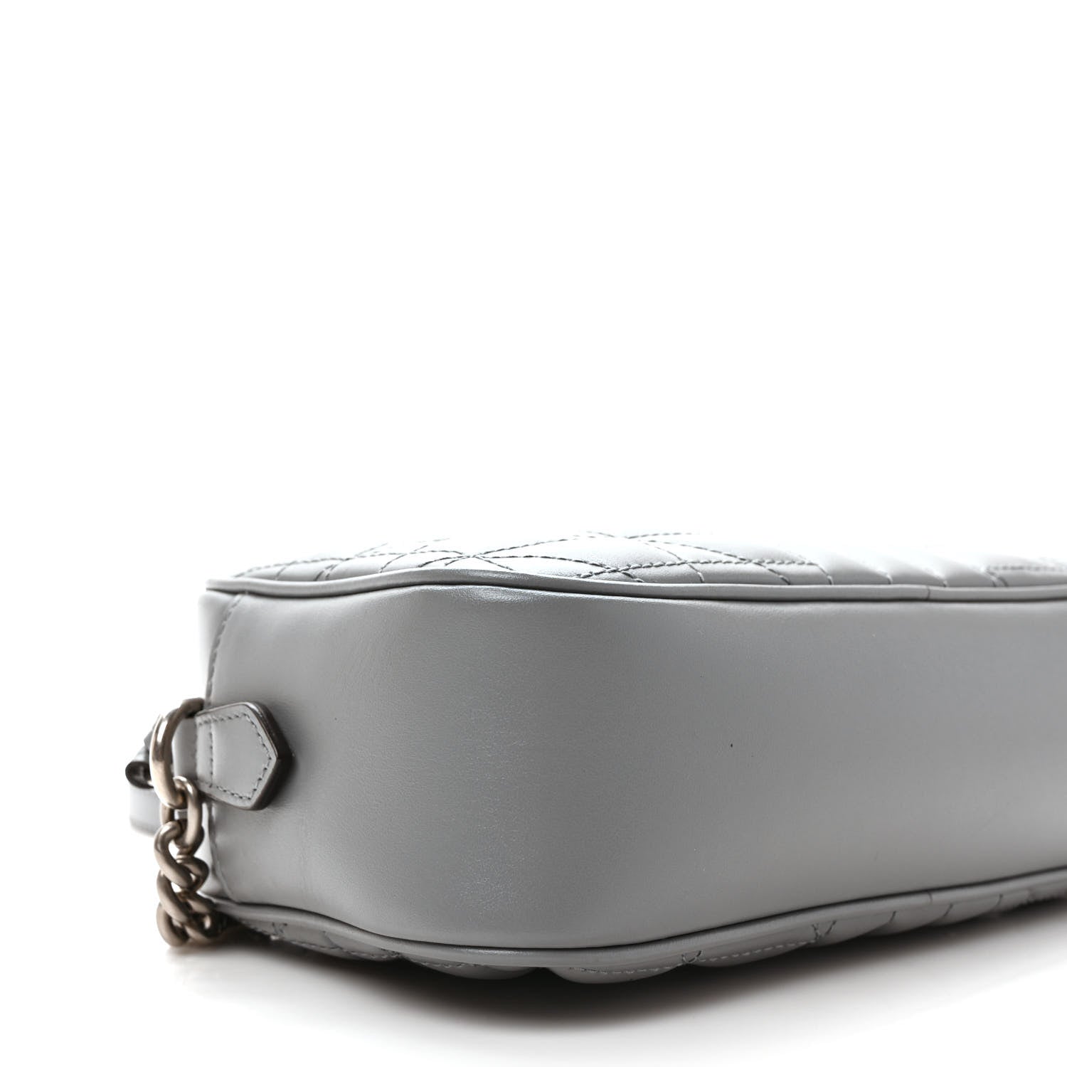 Gucci Calfskin Matelasse Aria Small GG Marmont Chain Shoulder Bag Deep Grey 9 of 11