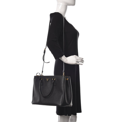 Prada Saffiano Medium Galleria Double Zip Tote Black 2 of 9