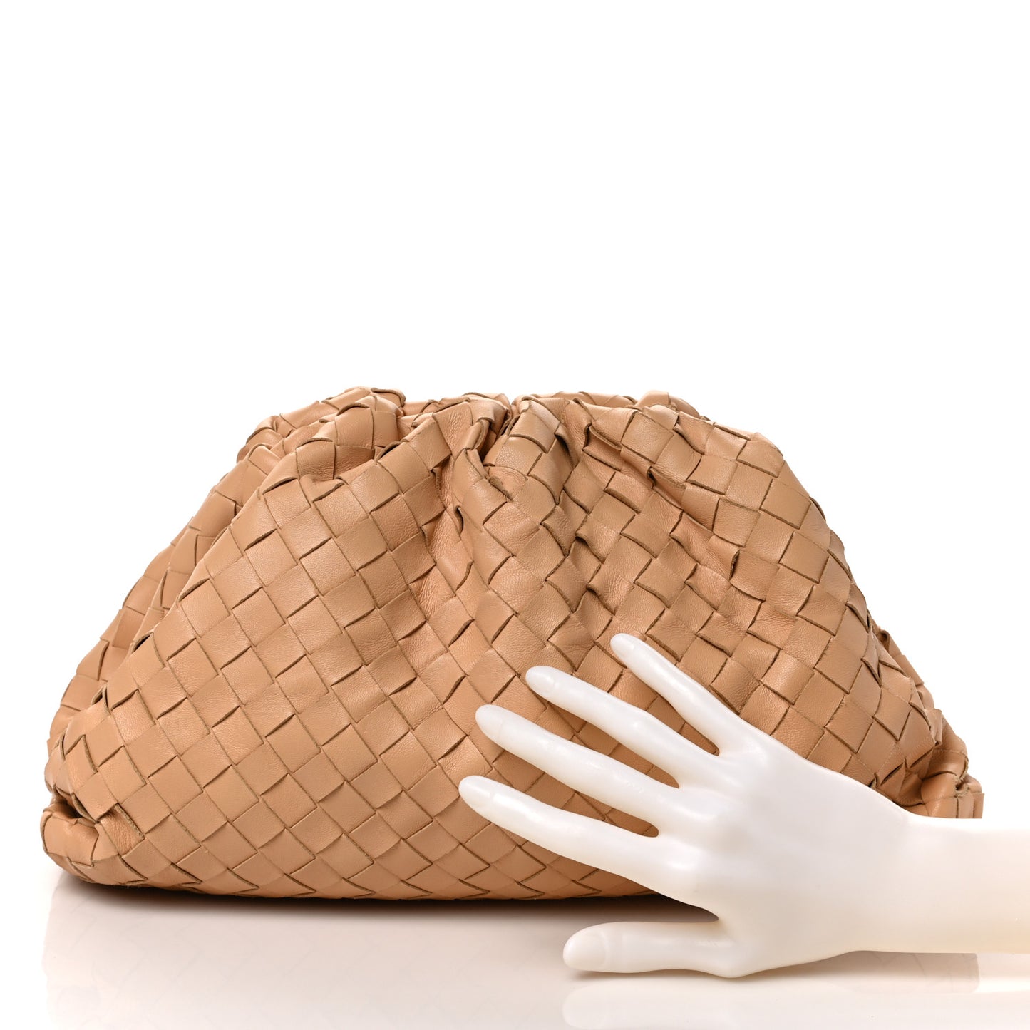Nappa Maxi Intrecciato The Pouch Oversized Clutch Almond