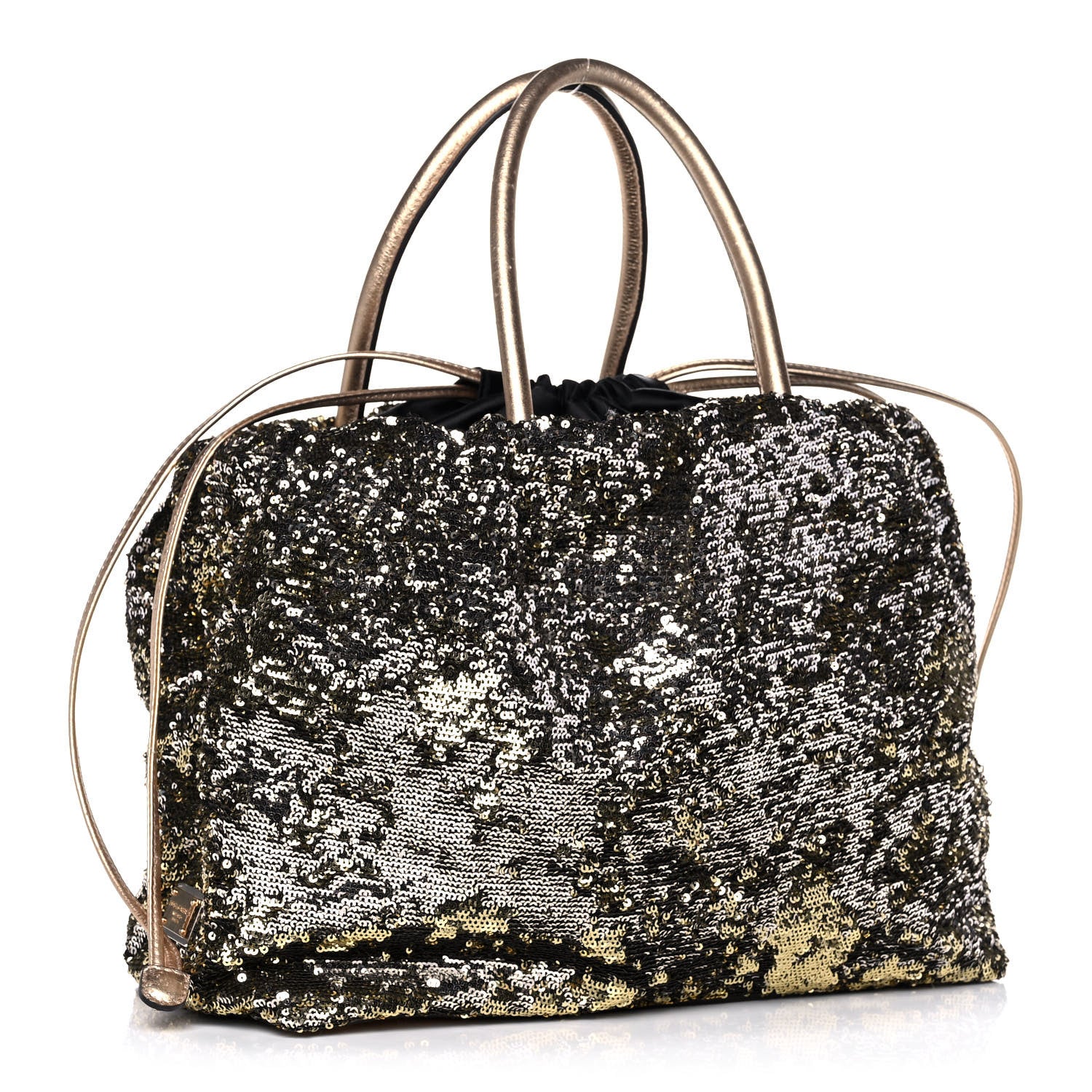 Dolce & Gabbana Sequin Embellished Drawstring Tote Gold 2 of 11