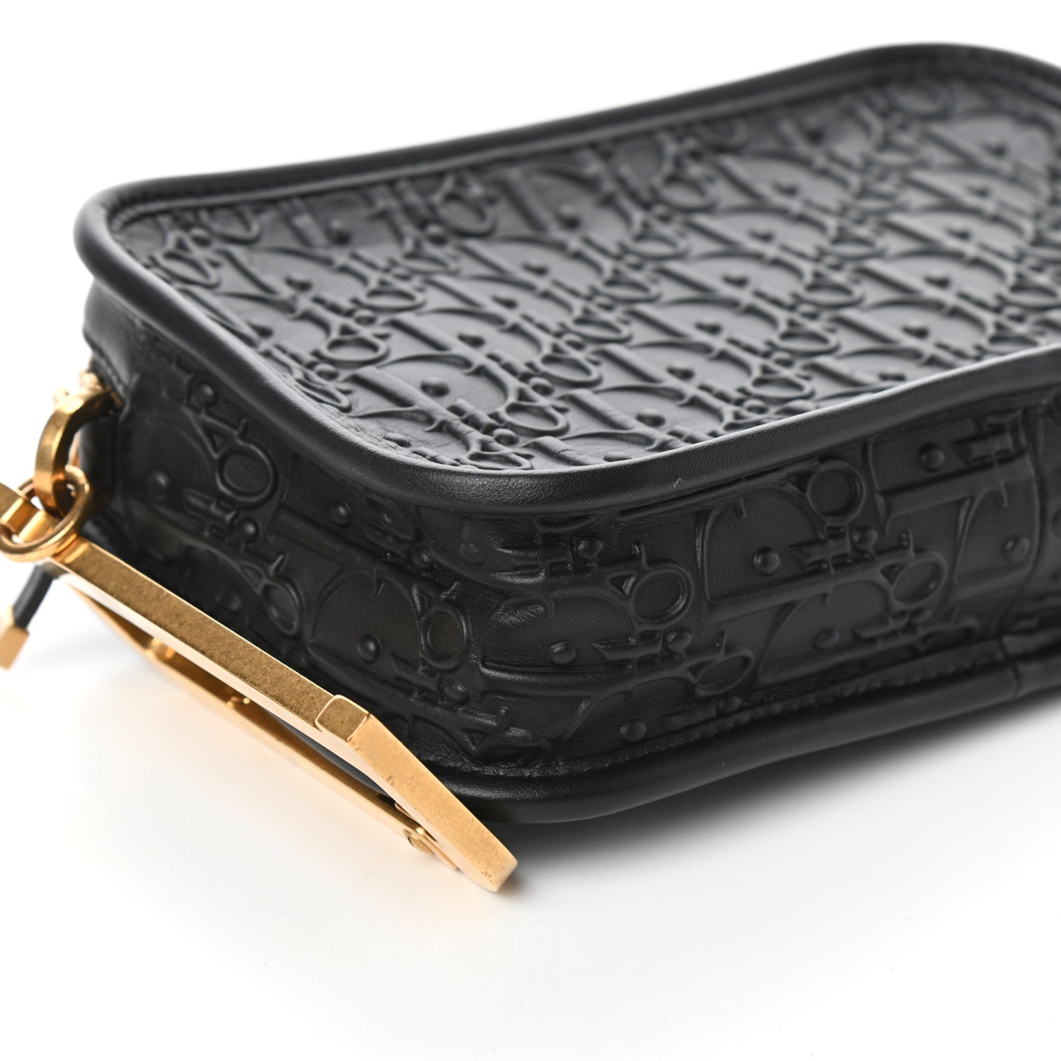 Christian Dior Calfskin Embossed Oblique Diorquake Clutch Black 7 of 8