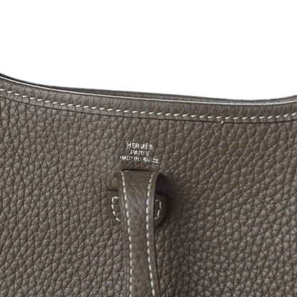 Hermes Taurillon Clemence Amazone Evelyne TPM Etoupe Bleu Indigo 8 of 10