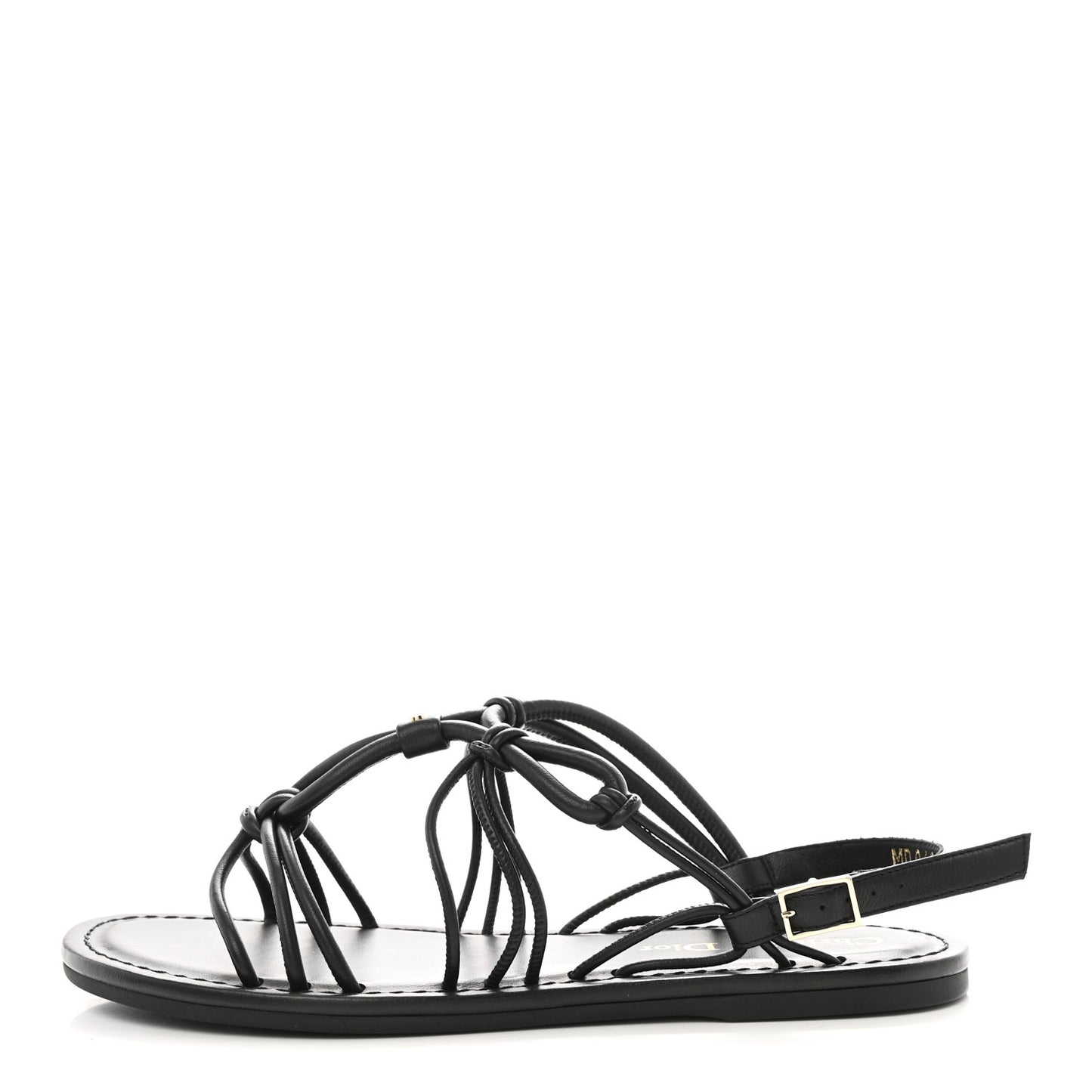Lambskin Dioriviera D-Sand Sandals 36 Black