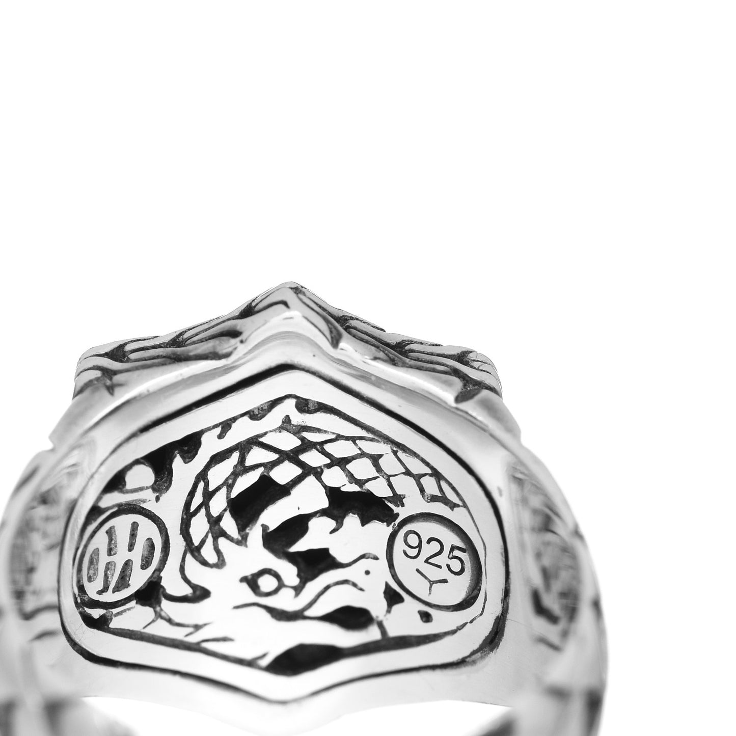 Sterling Silver Naga Shield Signet Ring 62 10