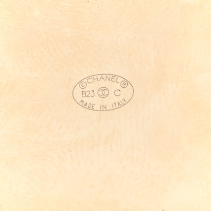 Chanel Metal Enamel Logo Brooch Yellow Black 3 of 3