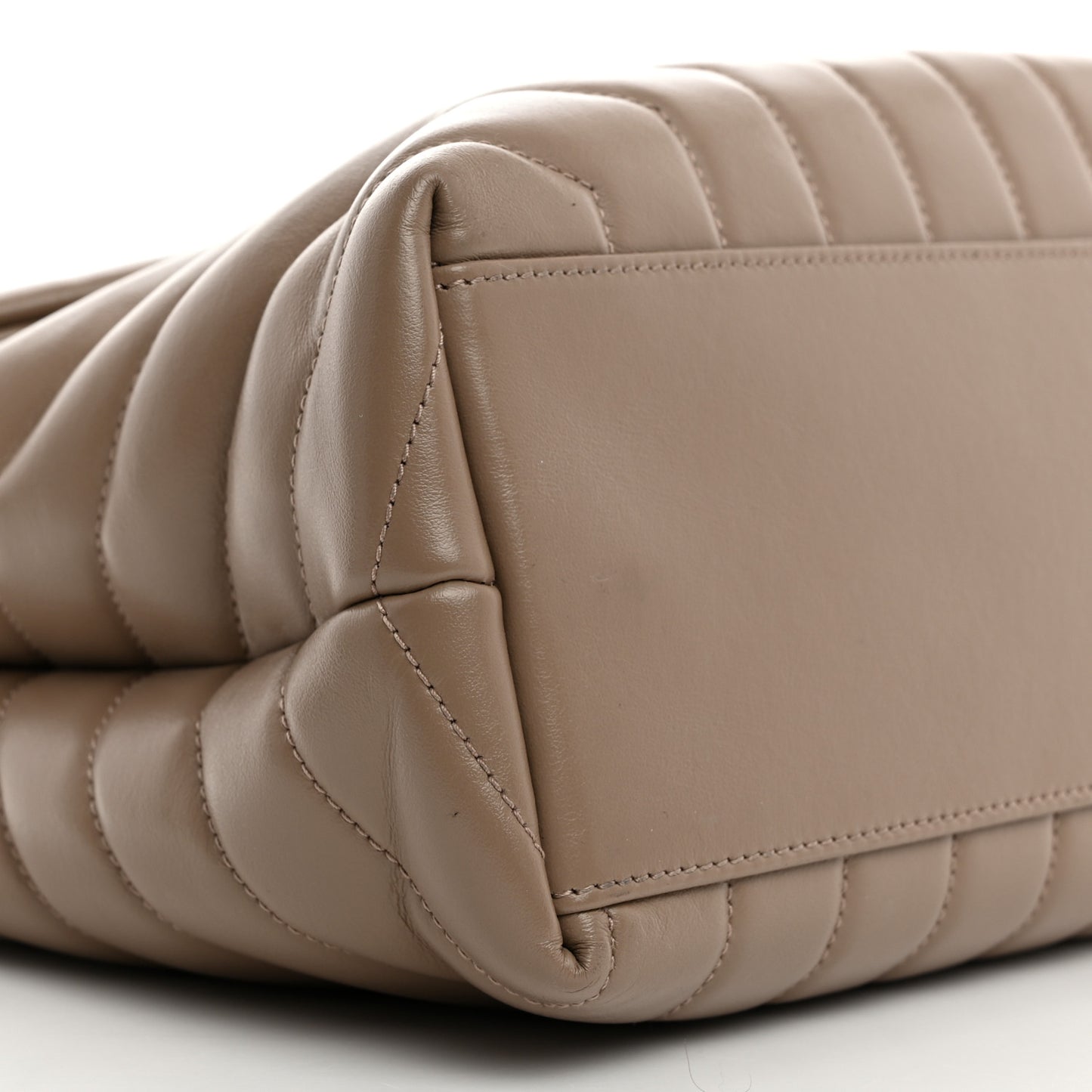 Calfskin Y Quilted Monogram Medium Loulou Chain Satchel Dark Beige