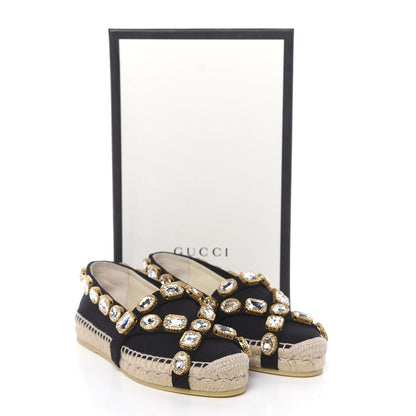 Gucci Canvas Crystal Embellished Espadrilles 36 Black 11 of 11