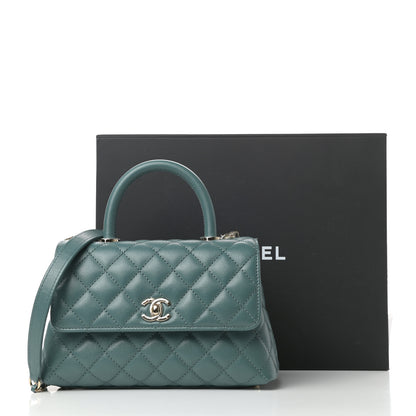 Chanel Caviar Quilted Mini Coco Handle Flap Green 11 of 11