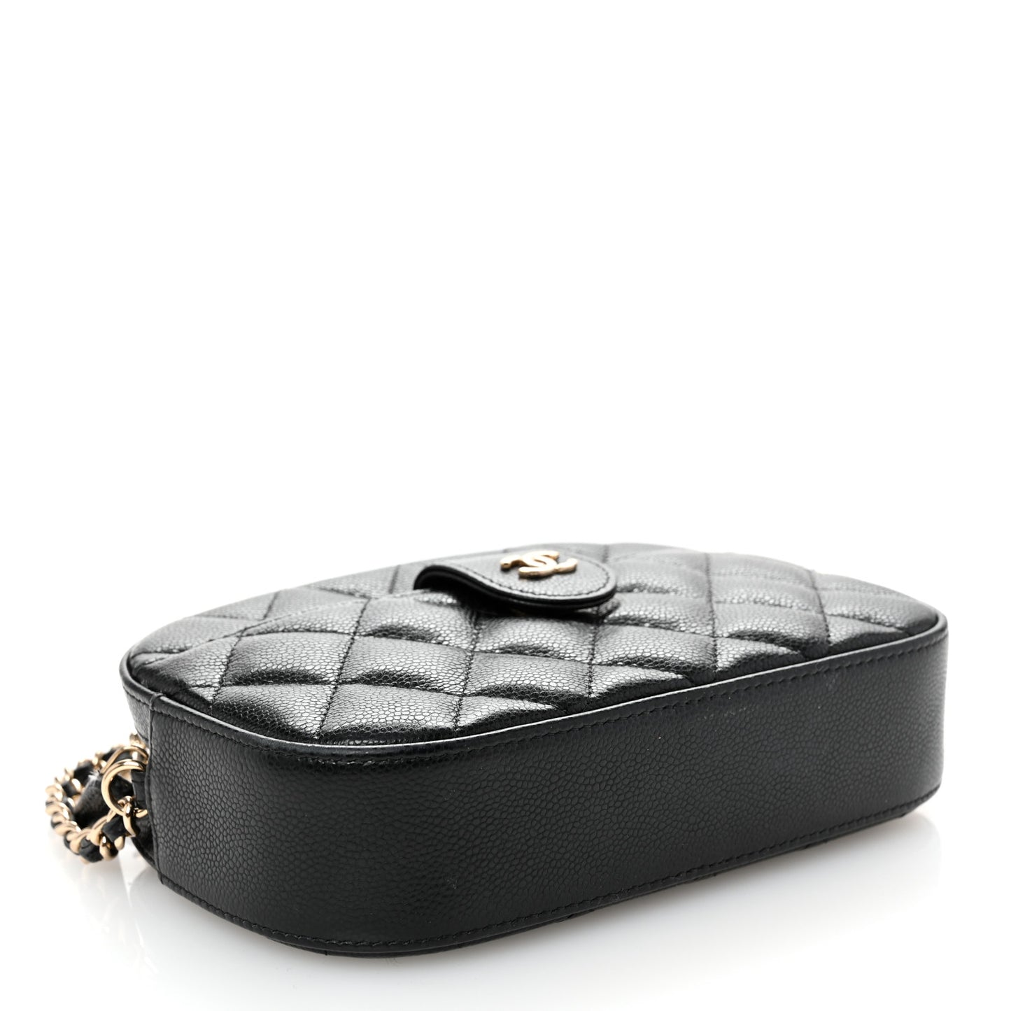 Caviar Quilted Chain Camera Bag Black