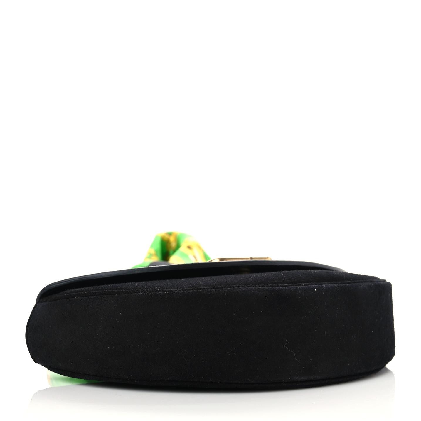Suede Opera Clutch Bag Black