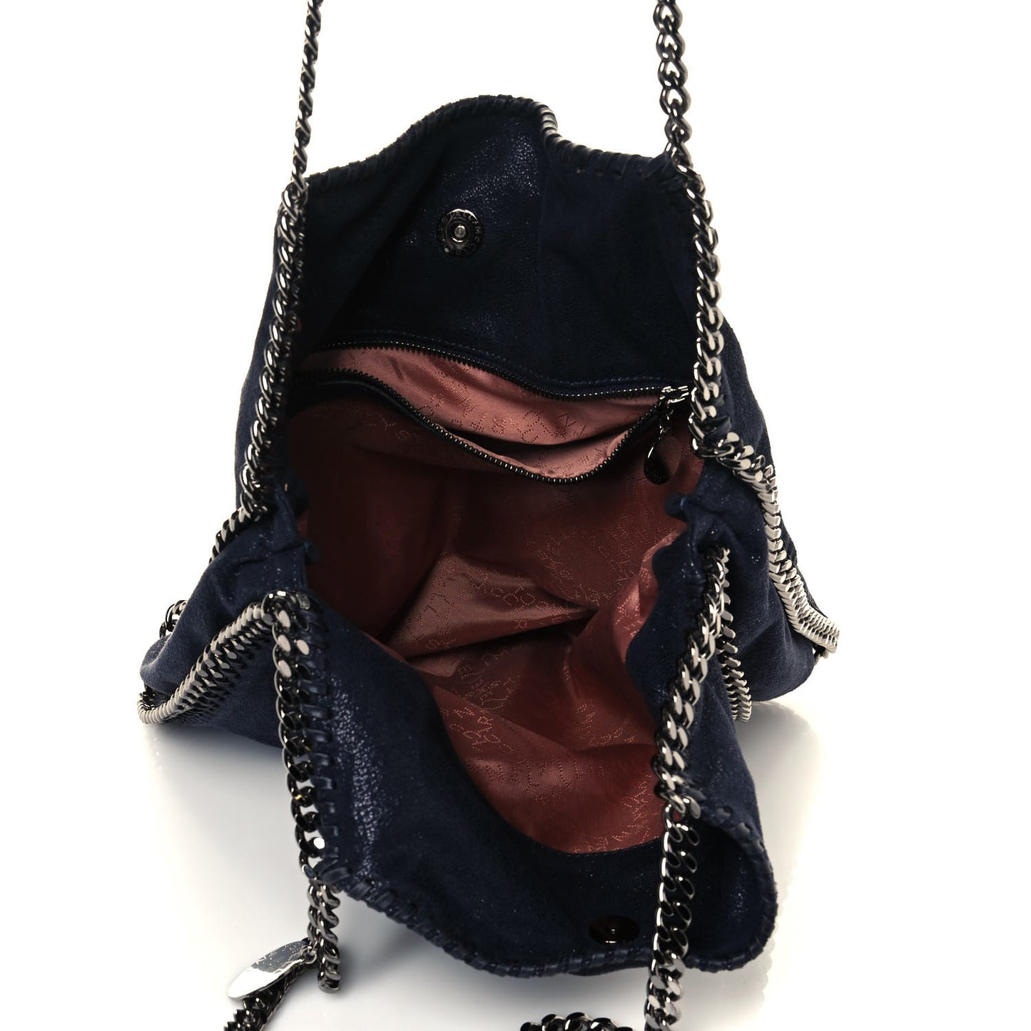 Shaggy Deer Falabella Fold Over Tote Navy
