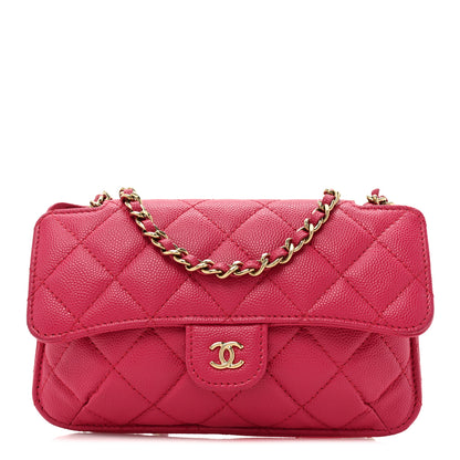 Chanel Caviar Fabric Quilted Foldable Tote With Chain Pink Multicolor 1 of 20