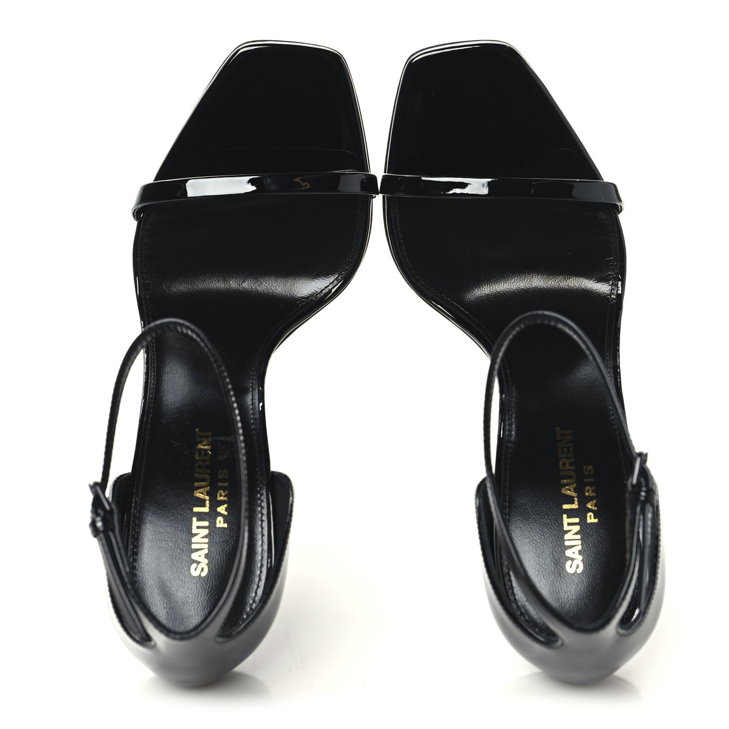 Patent Calfskin Opyum 110 Sandals 39 Black