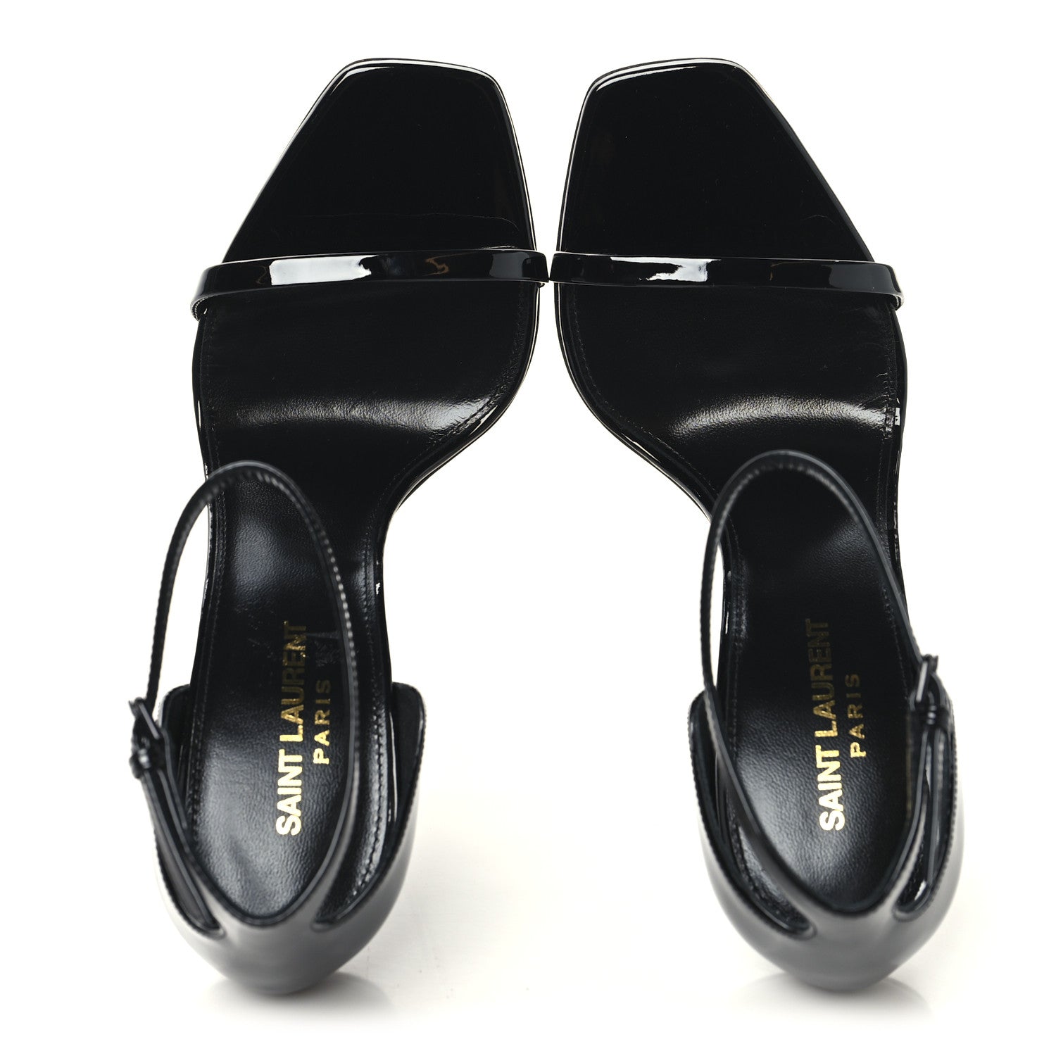 Saint Laurent Patent Calfskin Opyum 110 Sandals 39 Black 2 of 10