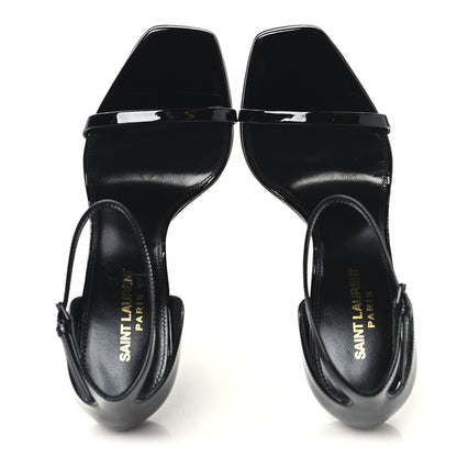 Saint Laurent Patent Calfskin Opyum 110 Sandals 39 Black 2 of 10