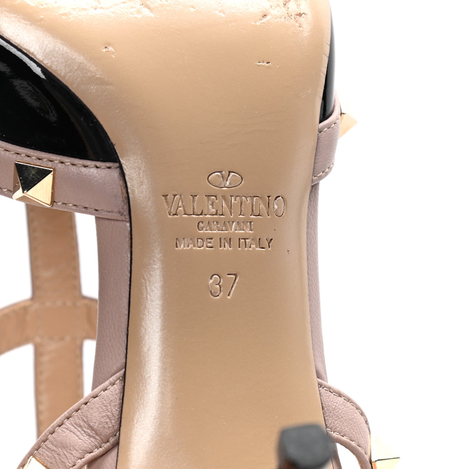 Valentino Garavani Patent Nappa Rockstud Ankle Strap 65mm Pumps 37 Black Poudre 8 of 9
