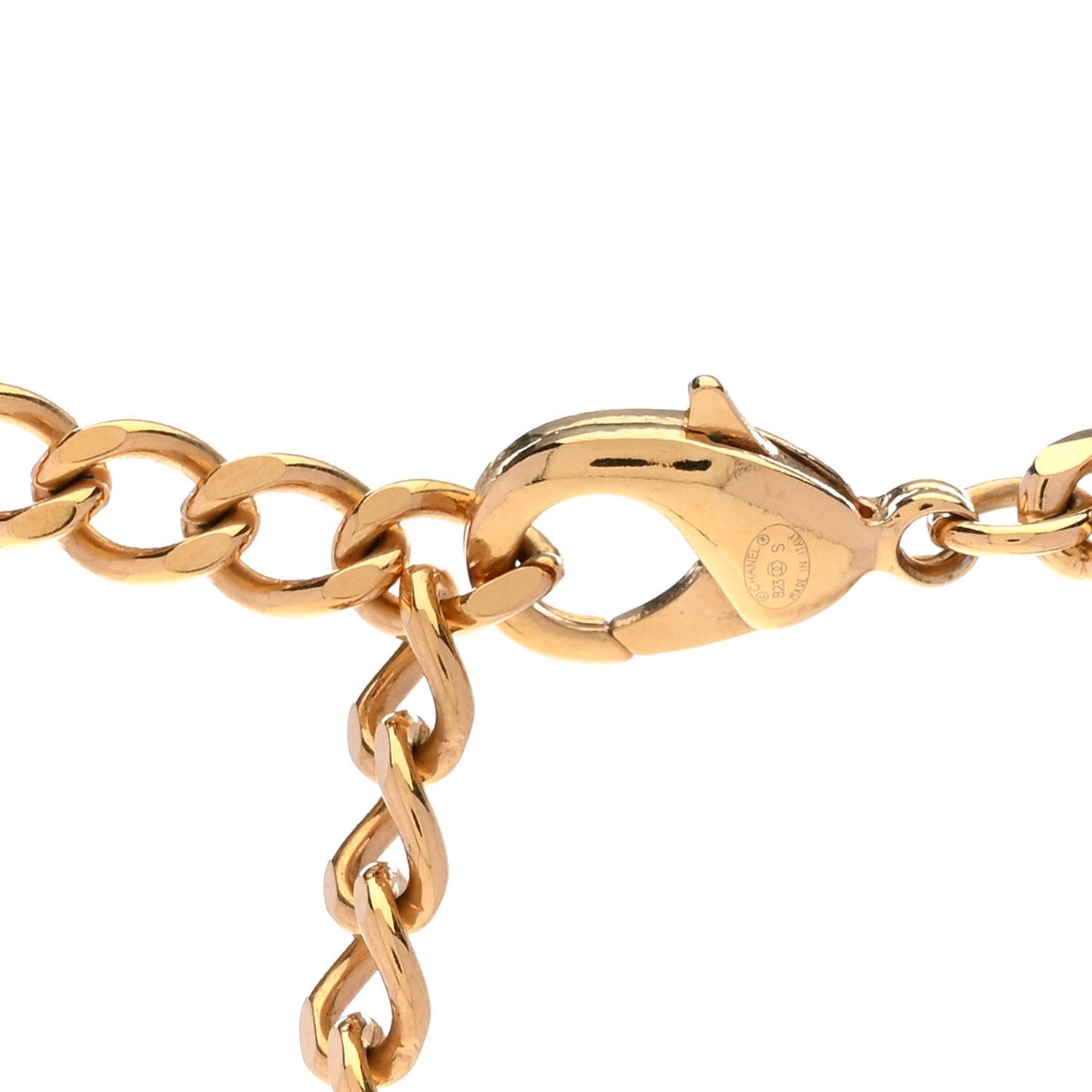 Metal Resin CC Square Necklace Gold Transparent
