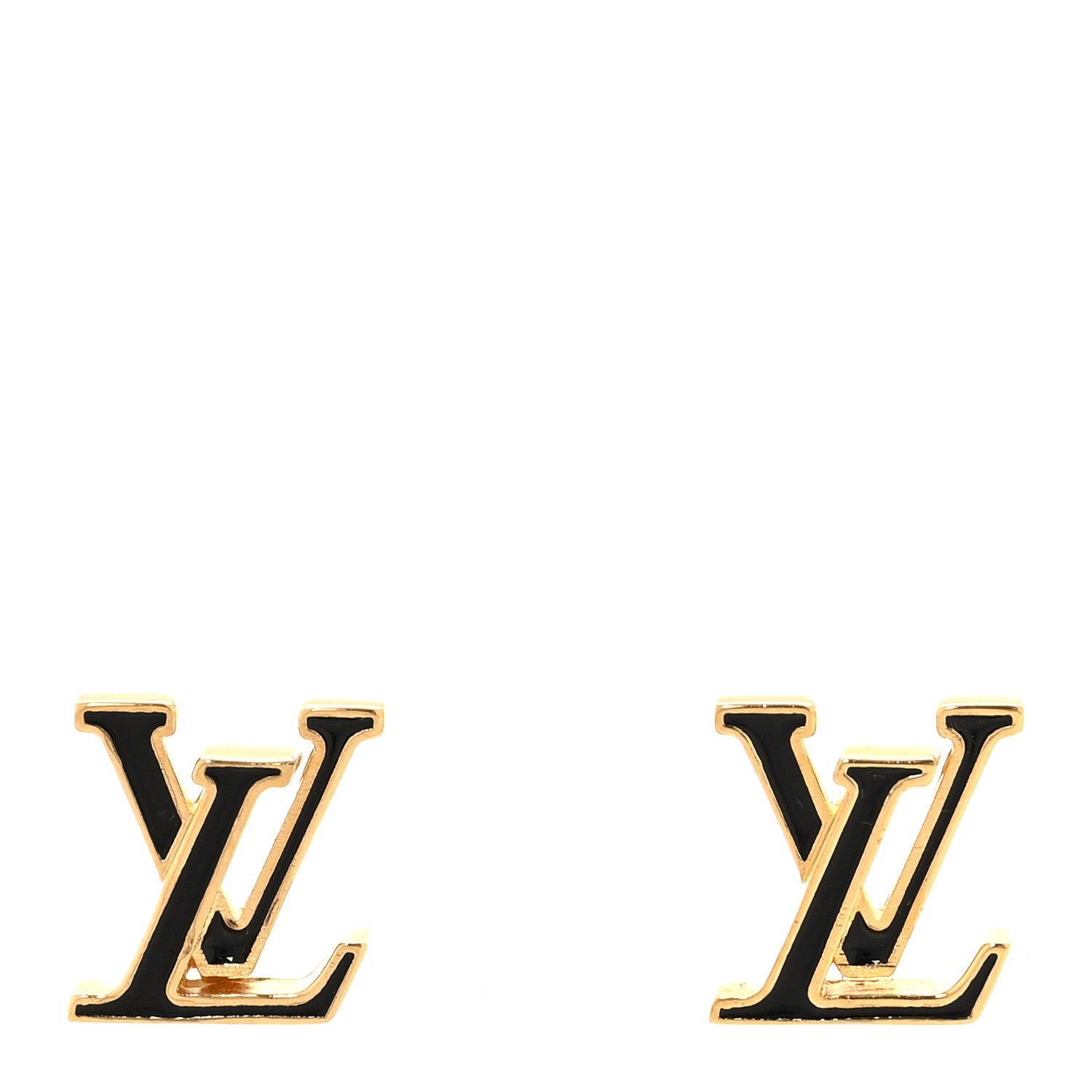 Louis Vuitton Metal Enamel LV Iconic Earrings Gold 1 of 6